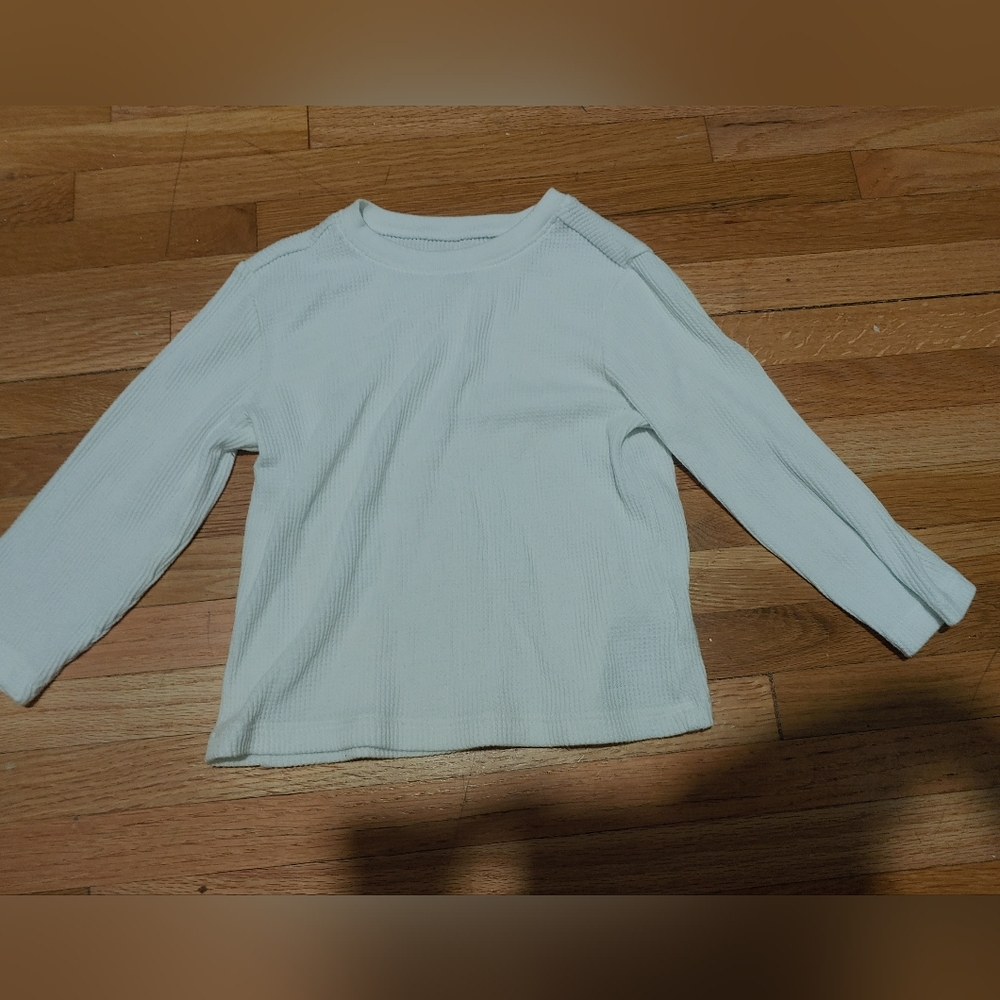 Old Navy Toddler Kids Long Sleeve Waffle White Top / 2t
